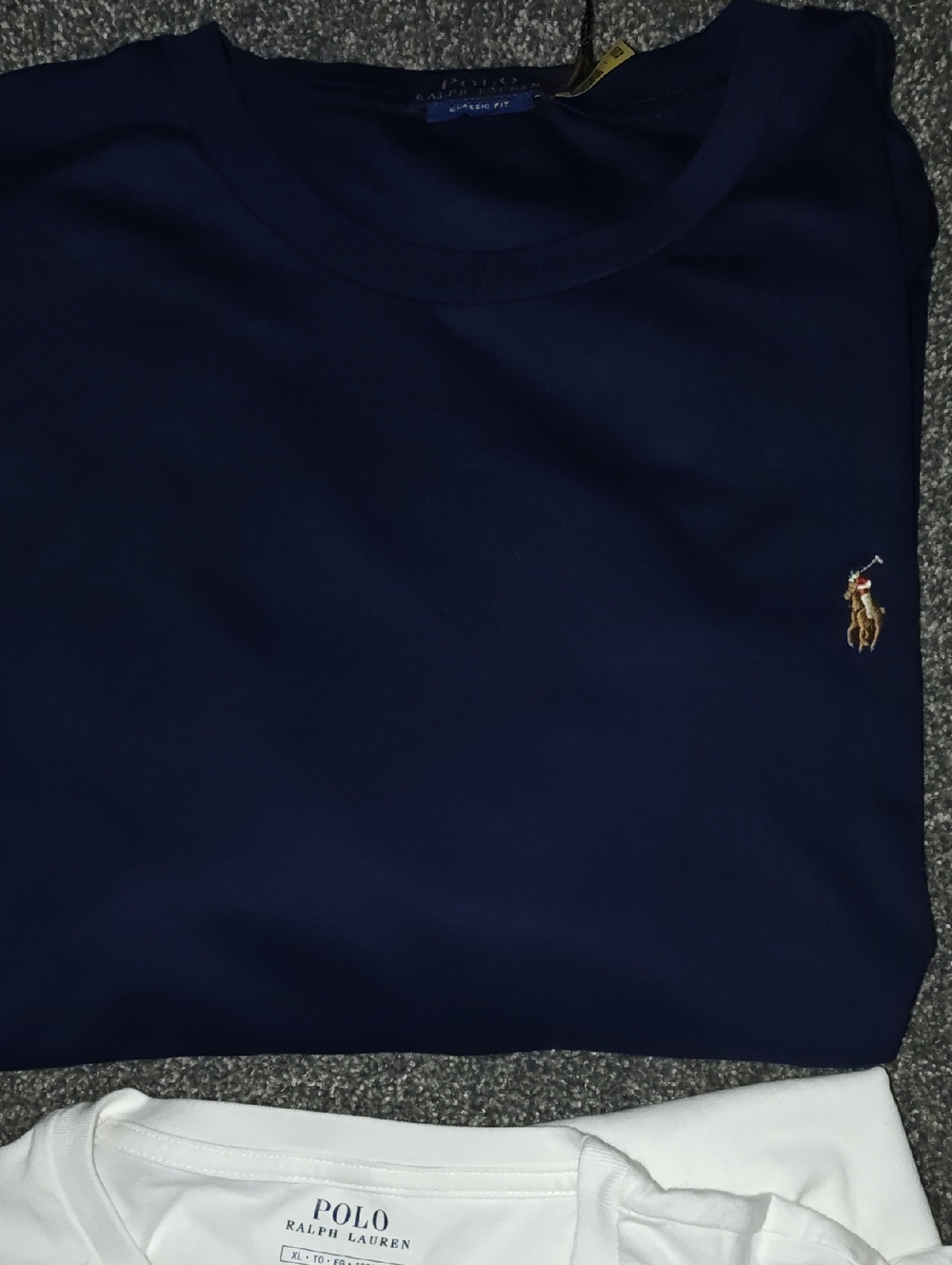 Polo by Ralph Lauren Navy & White Long Sleeve Tees - Picture 4 of 7